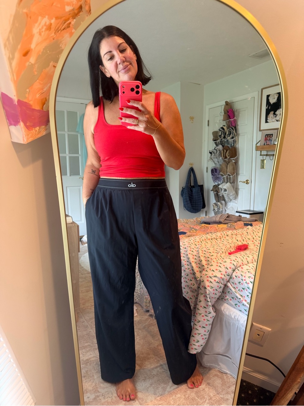 ALO Yoga Black Wide-Leg Pants with Elastic Waistband